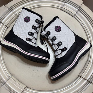 Totes Snow Boots 4 (Big Girl) Black White